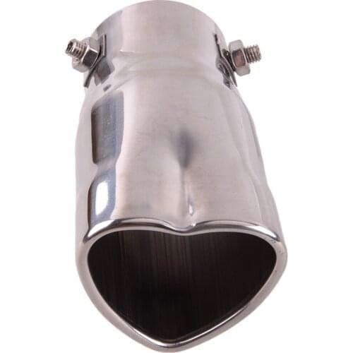 Universal Car Silver Heart Shape Tail Inlet Exhaust Muffler End Tip Pipe Cover