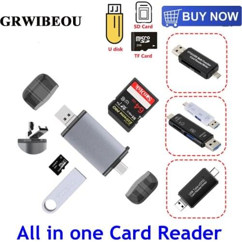 All In 1 Type C Card Reader for SD TF MicroSD Card Reader Micro USB OTG Adapter for Macbook Laptop PC for Huawei Android Phone