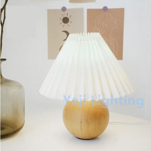 Vintage Table Lamp Desk Lamp Nightstand Night Light Solid Wood Base Lamp Desk light for Bedroom Living Room End Table Office E27