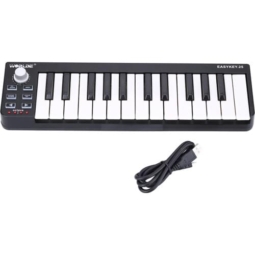 Worlde Easykey.25 MIDI Keyboard Mini 25-Key MIDI Controller Keyboard USB MIDI Controller Electronic Piano Keyboard