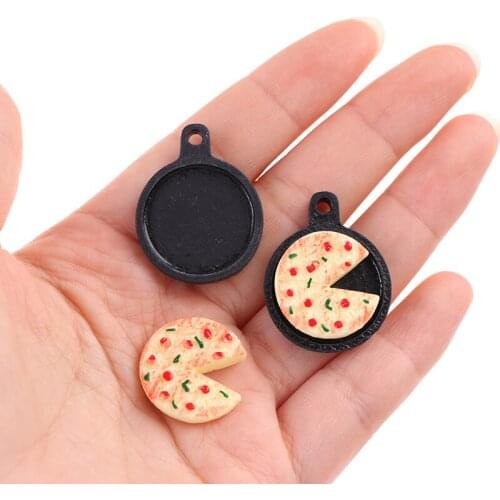 1 Set Dollhouse Miniature Fruit Pizza Plate Bakeware Kitchen Resin Set Kids Gift