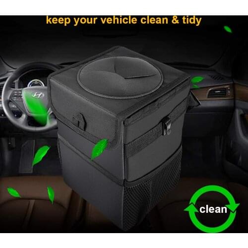 1PCS Car Trash Bag Hanging With Storage Pockets Car waterproof car trash car auto parts organizer, Waterproof Bag Waste Basket