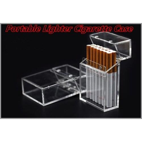1pcs New Acrylic Cigarette Case INS Wind Acrylic Transparent Cigarette Case Thick Portable Lighter Package Storage Box