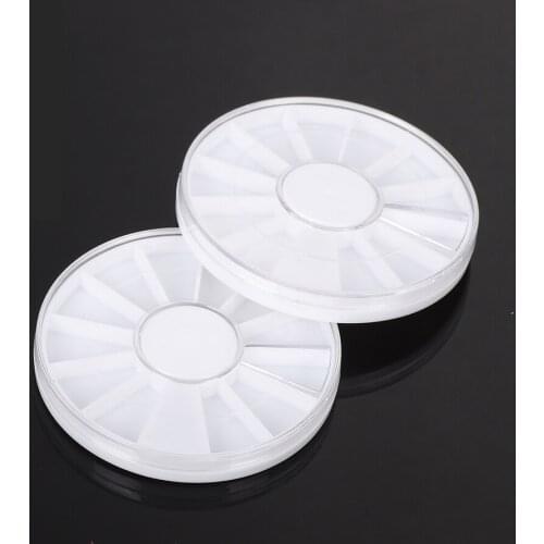 20pcs/lot Plastic Wheel Round Compartment Clear Storage Organizer Small Box Case Holder For Nail Art Rhinestones Packing Display