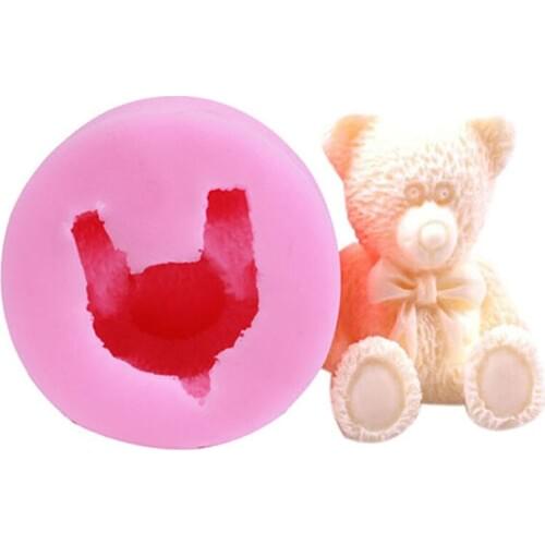 3D Bear Form Fondant Soap Silicone Mold Cake Decorating Tools Soap Mold Cupcake Kitchen Jelly Candy Chocolate Baking Mold