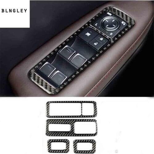 4pcs/lot Epoxy glue carbon fiber grain car window lift panel decoration cover for 2016 2017 2018 Lexus RX300 270 200T 450H