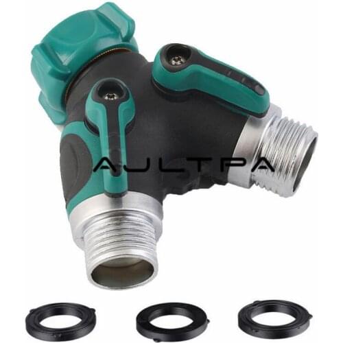 50 Pcs Y Shunt Adapter Connector 3/4" Garden Hose Splitter Faucet Switch On / Off Valve Pipe Fittings Garden Hose Adapter