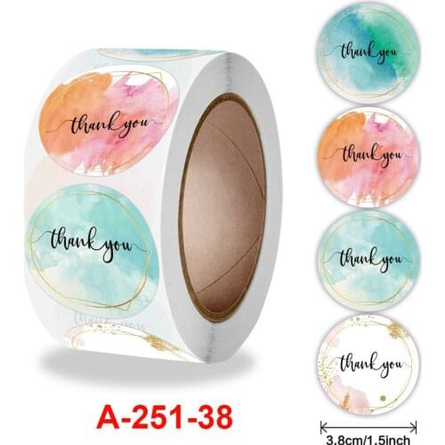 500 Pcs/roll Thank You Stickers Cute Pink Gold Labels For Small Business Or Wedding Gift Decor Sticker Stationery Supplies