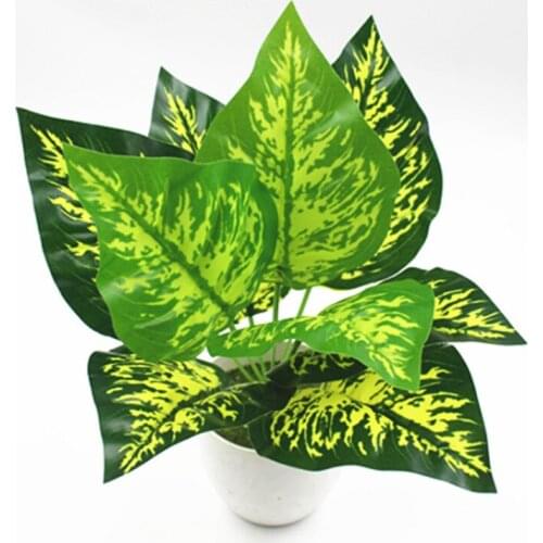 9 Branch Zantedeschia Artificial Trees fake Evergreen Plant and Ornamental leaf Faux Leaves