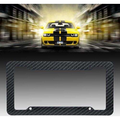 Car Carbon Fiber Style License Plate Frames Front & Honda Nissan Rear Universal Accessories For Toyota L7D1
