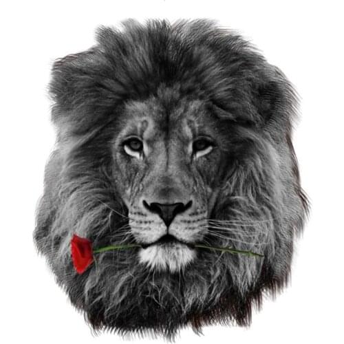 B0605# 13CM 17CM Self-Adhesive Decal Lion and Rose Car Sticker Waterproof Auto Decors on Bumper Rear Window Laptop