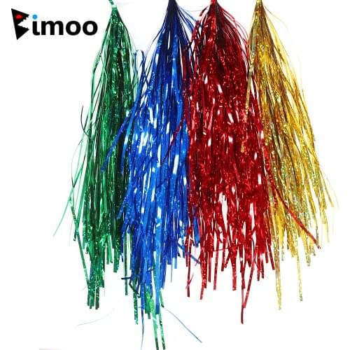 Bimoo 2mm 1Pack Fly Tying Flat Holo Tinsel Flash Minniw Pike Saltwater Steelhead Streamer Fly Tying Material Red Gold Green