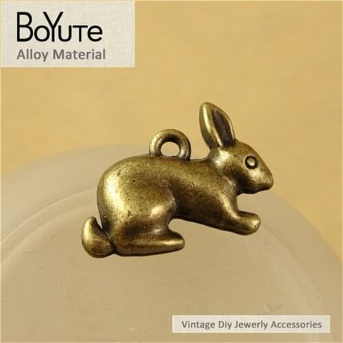 BoYuTe (40 Pieces/Lot) 14*20MM Fashion Wholesale Antique Bronze Plated Zinc Alloy Rabbit Charms Metal Diy Jewelry Accessories
