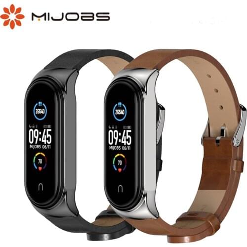 Mi Band 6 5 4 3 Straps PU Leather Correa Pulseira Pasek Opaska do mi band 3 Miband4 Bracelet For Xiaomi Xiomi Metal Wristbands