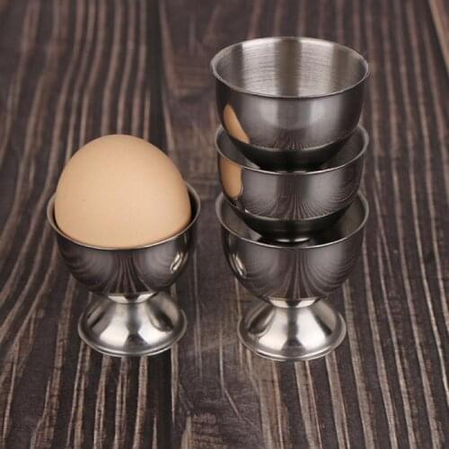 4PCS/Set Egg Holder Stainless Steel Soft Boiled Egg Cups Holder Stander For Household Kitchen Breakfast Hard Boiled Cooking Tool