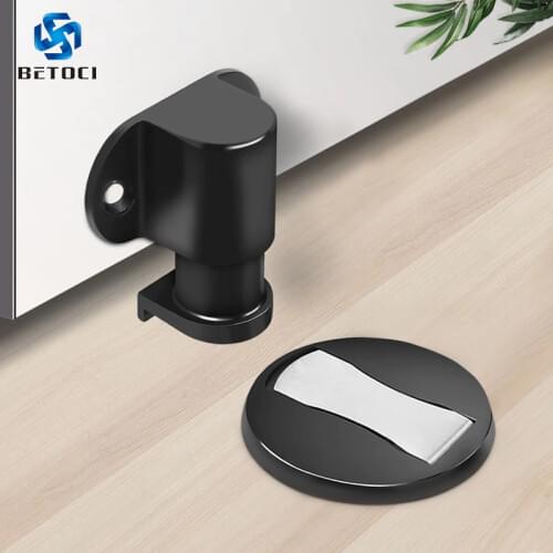 BETOCI Stainless Steel Door Stopper Door Magnetic Suction Height Adjustment Nail Free Sticker Rust Proof Bathroom Door Hardware