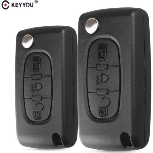 KEYYOU For Citroen C2 C3 C4 C5 C6 C8 3 Buttons Flip Remote Car Key Case Cover Shell Fob VA2 Blade CE0523