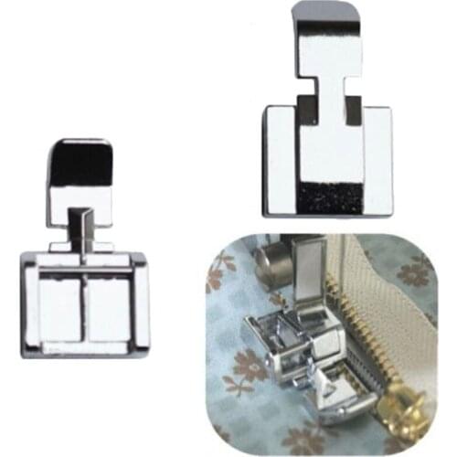 Hot Zipper Foot 2 Sides For Sewing Machine Brother Janome Singer Snap-on Models