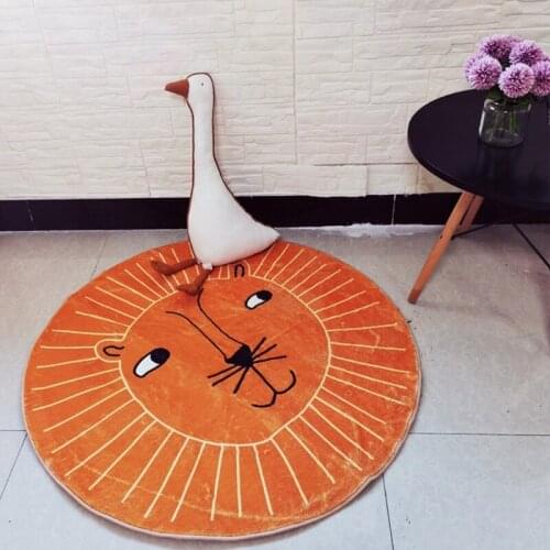 Cartoon Lion Baby Play Mat Crawling Soft Pad Newborn Game Rug Round Floor Carpet
