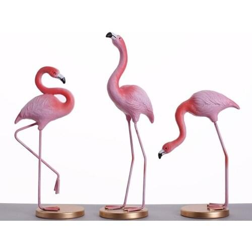 Nordic Style Creative Flamingo Resin Ornaments Home Livingroom Table Figurines Crafts Bookshelf Desktop Accessories Decoration
