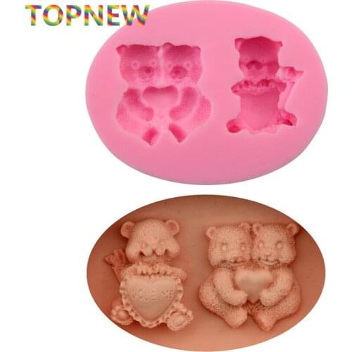 Modelling of bear chocolate silicone mold fondant cake decoration mold flowers molds 100% food grade material 2204