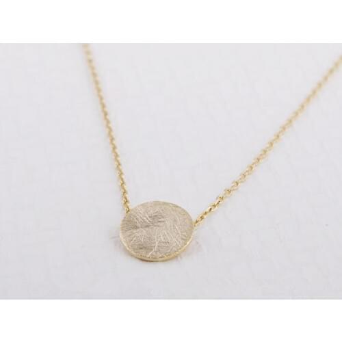 Fashion Gold silver plated Brushed Round Circle Necklace Pendant Necklace for women
