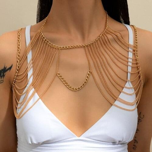 New Sexy Bikini Body Chains Harness for Women Summer Beach Lingerie Multilayer Chains Nightclub Body Jewelry Accessories 2021