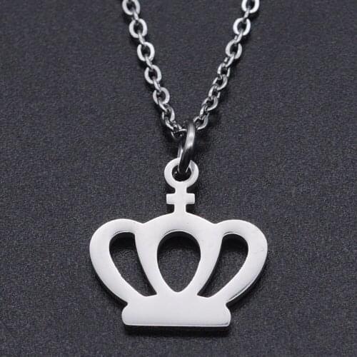 Crown Stainless Steel Charm Necklace for Women Fashion Jewelry Necklaces Wholesale Dropshipping Accept OEM Order