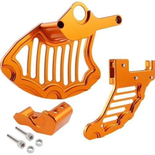 Front & Rear Brake Disc Guard Right Fork Leg Protector For 125 200 250 300 350 450 500 530 SX SXF EXC XC XCW EXCR MXC 2003-2014