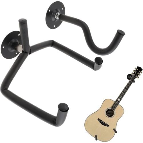 Adjustable Acoustic Guitar Hanger Hook Horizontal Guitar Wall Mount Holder Bracket with Screw Set