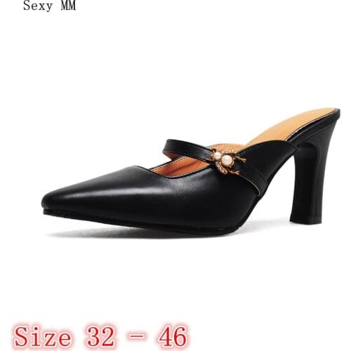 Slingbacks High Heels Women Pumps High Heel Shoes Stiletto Woman Party Shoes Small Plus Size 32 33 - 40 41 42 43 44 45 46