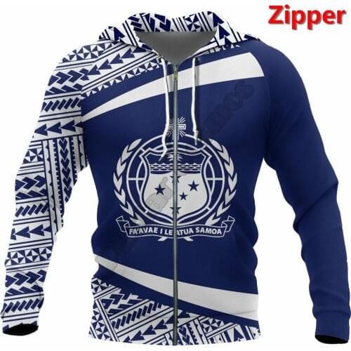 Silver Samoan Polynesian tribe symbolizes the new fashion zipper hoodie jacket mens and womens summer hot style