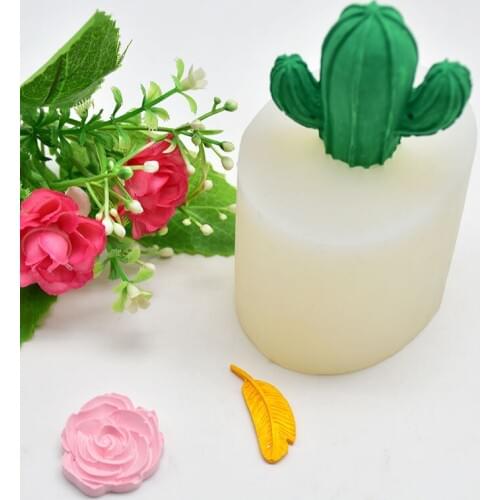 Three-dimensional Cactus Aromatherapy Plaster Handmade Soap Mold Fondant Chocolate Cake Silicone Mold