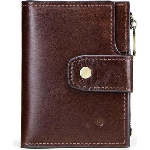 Smart Bluetooth Anti-lost Mens Wallet RFID Blocking Alarm GPS Map Multi Function Genuine Leather Leisure Wallets Coin Purse