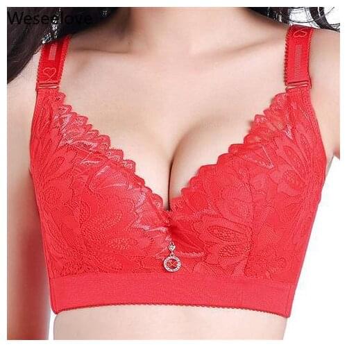 Weseelove 2020 New Summer Push Up Bra Lace Large Size Sexy Womens Underwear Plus Size Adjustable Gorge Invisible Bra E95-5