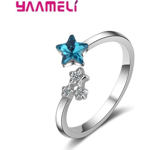 YAAMEL Factory Price Hot Selling 925 Sterling Silver Super Shining Cubic Zirconia Opening Finger Rings For Women Jewelry Crystal