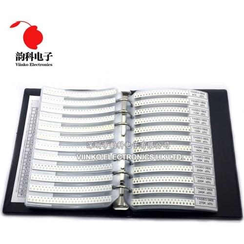 0805 5% SMD Resistor Sample Book 1/8W 0R-20M 177valuesx50pcs=8850pcs Resistor Kit 0R~20M 0R 1R-20M