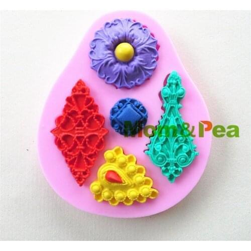 Mom&Pea 0918 Free Shipping Gem Deco Shaped Silicone Mold Cake Decoration Fondant Cake 3D Mold Food Grade