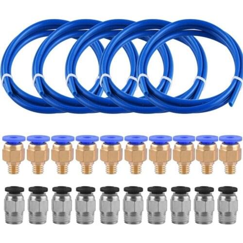 1 Meter Blue Ptfe Tube Pc4-M6 Fitting Pc4-M10 Pneumatic Ptfe Tube Push Connector For 3D Printer 1.75Mm Filament