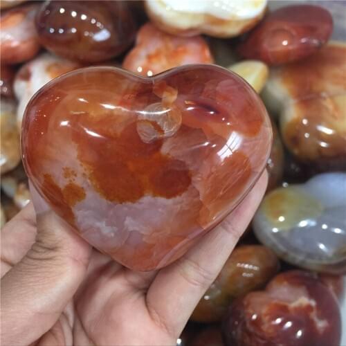 1pcs 100% natural red agate heart reiki healing crystals love jasper gemstones for wedding decoration&home decor