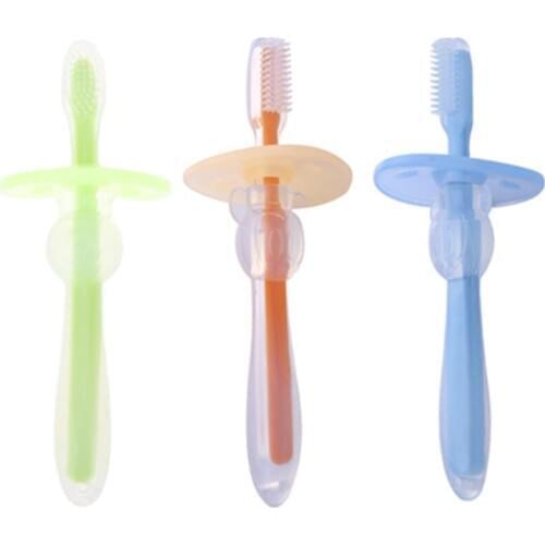 1PC Kids Soft Silicone Training Toothbrush Baby Children Dental Oral Care Tooth Brush Tool Baby Kids Teething Teether