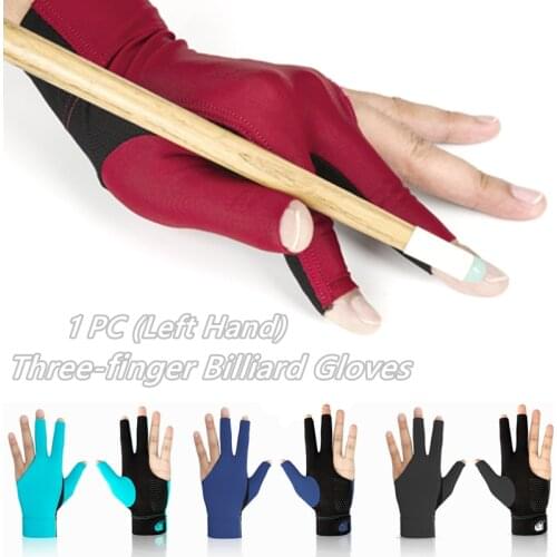 1Pc Professional Elastic English Billiard Cue Gloves Snooker Left Hand Three-finger Gloves
