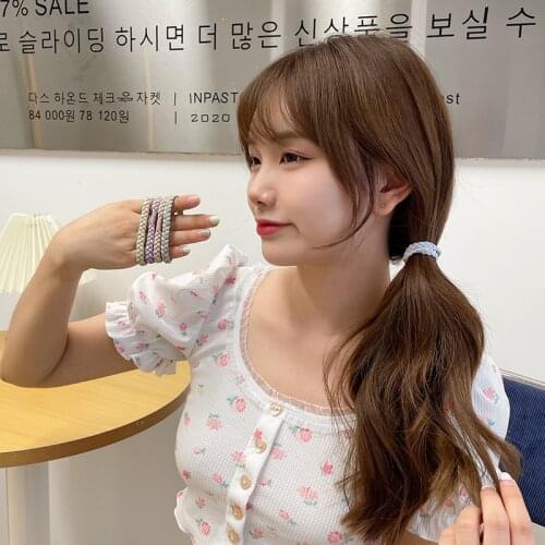 1 PCS 2021 Women Hair Rope Hair Accessories Scrunchy Elastic Hair Bands Girls decorations Headbands Rubber Band Gum For Hair