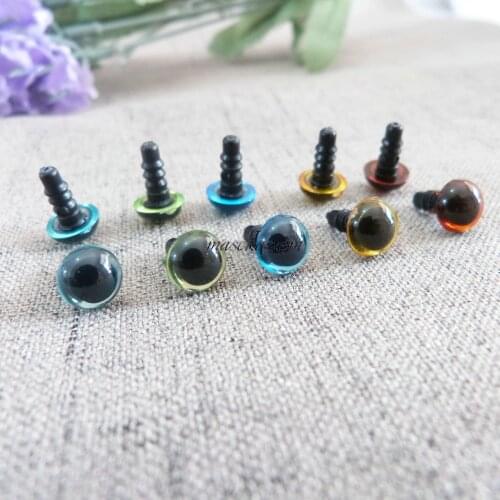 150pcs/lotnew items 8mm round plastic safety toy eyes + hard washer green/yellow/red/blue/light blue color option
