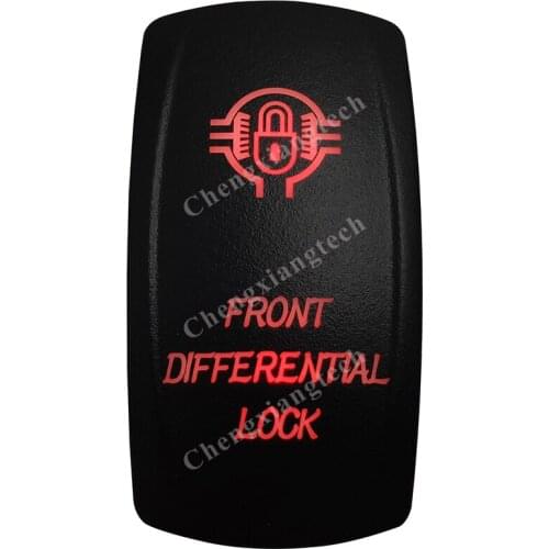 Red Led Car Boat Dashboard Light Rocker Toggle Switch Front Diff Lock 5P ON OFF SPST for Carling ARB Narva 4x4 Style