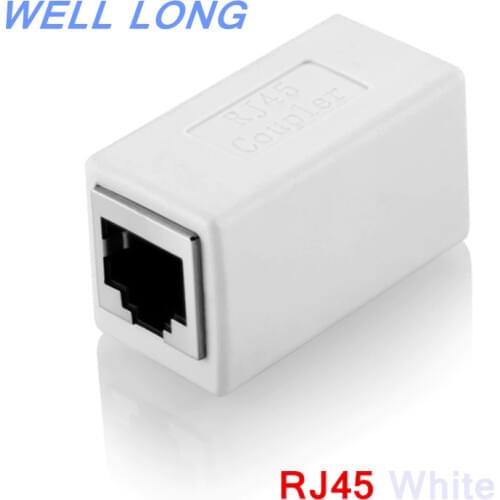 5pcs/lot) White RJ45 Network cable extender,Network cable connector,Network double connector,Network pass-through connector