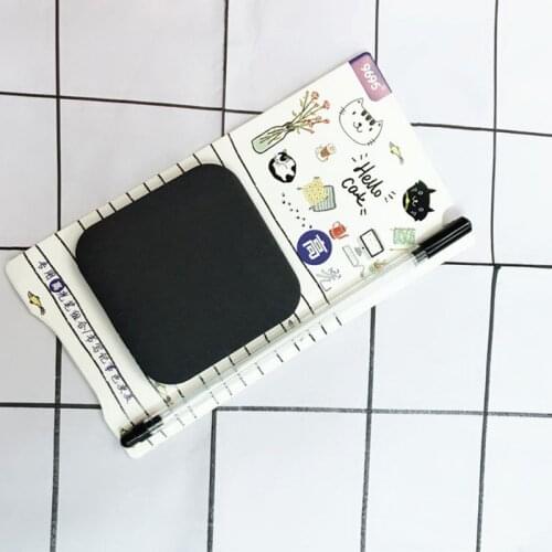 50 Sheets Black Sticky Notes with Fluorescent Pen Set Creative Office Stationery Self-Adhesive C5AE