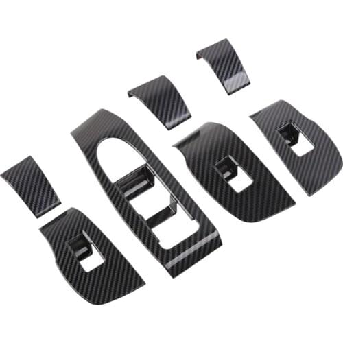 7PCS Car Window Switch Panel Decoration Glass Switch Button Cover Trim Sticker for Mazda 3 Axela 2019-2020