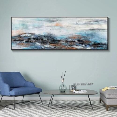Abstract Landscape 100% Hand Painted Oil Painting Modern Wall Art Handmade Nordic Canvas Painting for Home Decoration Frameless