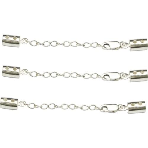 Beadsnice 925 Sterling Silver Clasp Cord End With Two Hole Cord End Cap Jewelry Accessory Handmake Bracelet For Her ID36514